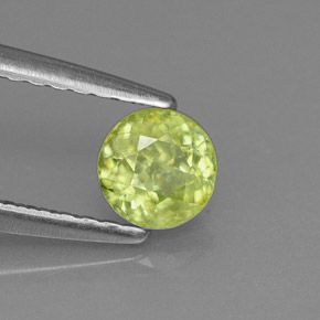 Esfena Verde Natural 0.48ct, Corte Redondo, VS