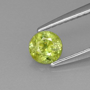 Esfena verde natural 0,41ct, corte redondo, VS