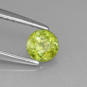 Esfena verde natural 0,41ct, corte redondo, VS