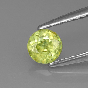 Esfena verde natural 0,42ct, corte redondo, VS