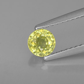 Esfena verde natural 0,48ct, corte redondo, VS