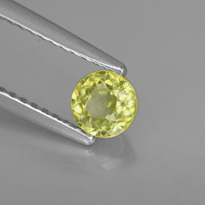 Esfena verde natural 0,48ct, corte redondo, VS