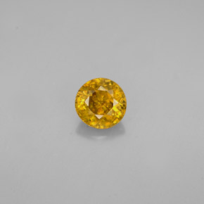 Esfena amarelo natural 0,55ct, corte redondo, VVS-VS