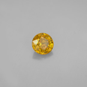 Esfena amarelo natural 0,55ct, corte redondo, VVS-VS
