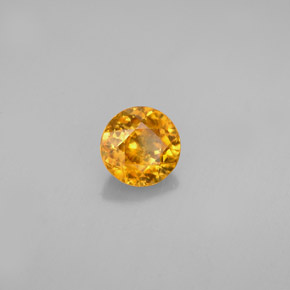 Esfena laranja natural 0,67ct, corte redondo, VVS-VS
