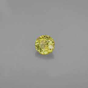 Esfena amarelo natural 0,40ct, corte redondo, VVS-VS