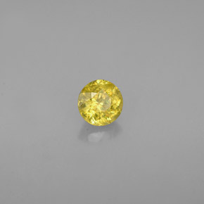 Esfena amarelo natural 0,39ct, corte redondo, VS