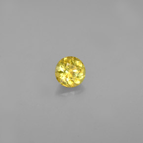 Esfena amarelo natural 0,34ct, corte redondo, VS