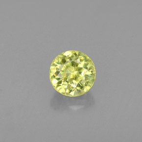 Esfena Verde amarelado Natural 0.37ct, Corte Redondo, VVS-VS