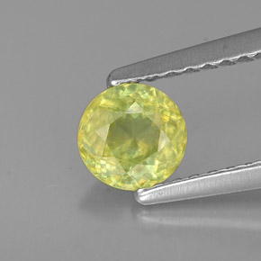 Esfena verde natural 0,51ct, corte redondo, VS