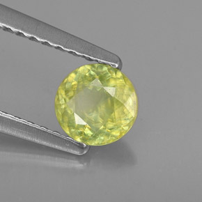 Esfena verde natural 0,51ct, corte redondo, VS