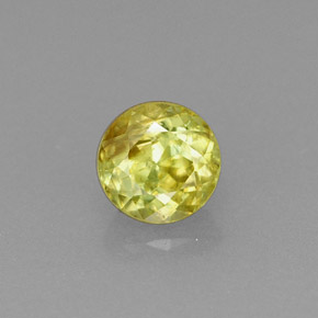 Esfena amarelo natural 0,47ct, corte redondo, VS