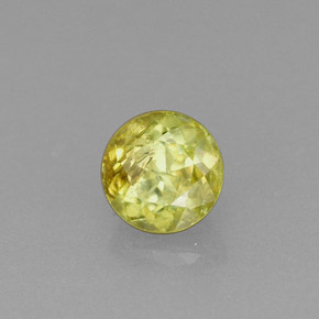 Esfena amarelo natural 0,47ct, corte redondo, VS