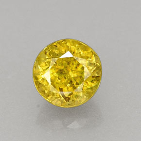 Esfena amarelo natural 0,42ct, corte redondo, VS