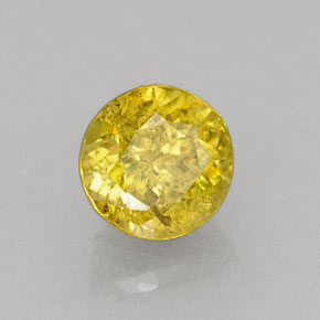 Esfena amarelo natural 0,42ct, corte redondo, VS