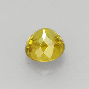 Esfena amarelo natural 0,42ct, corte redondo, VS
