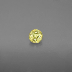 Esfena amarelo natural 0,35ct, corte redondo, VS