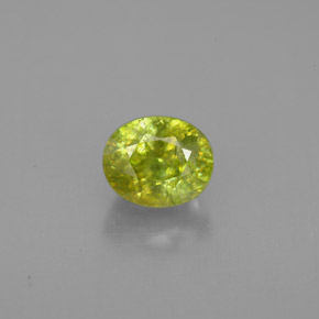 Esfena Verde amarelado Natural 1.29ct, Corte Oval, VS-SI