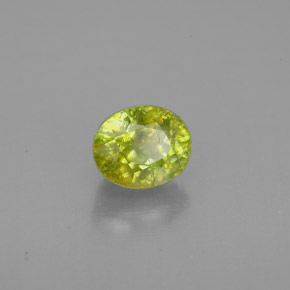 Esfena Verde amarelado Natural 1.29ct, Corte Oval, VS-SI