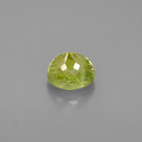 Esfena Verde amarelado Natural 1.29ct, Corte Oval, VS-SI