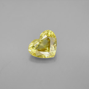 Esfena amarelo natural 1,57ct, formato de coração, VVS-VS