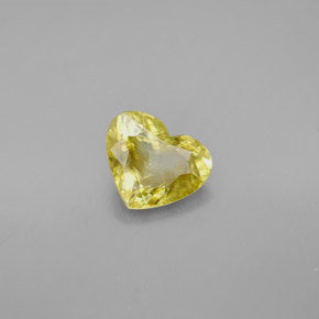 Esfena amarelo natural 1,57ct, formato de coração, VVS-VS