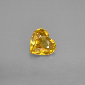 Esfena amarelo natural 1,16ct, formato de coração, VVS-VS