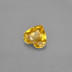 Esfena amarelo natural 1,16ct, formato de coração, VVS-VS
