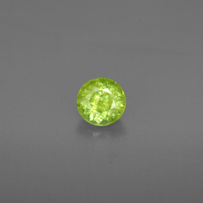 Esfena verde natural 1,45ct, corte redondo, SI