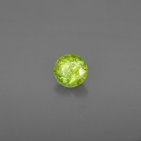 Esfena verde natural 1,45ct, corte redondo, SI