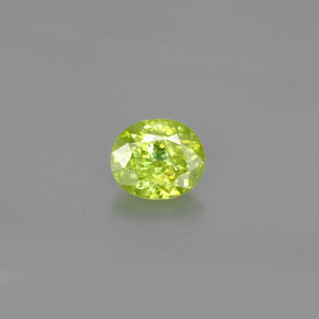 Esfena verde natural 1,33ct, corte oval, SI