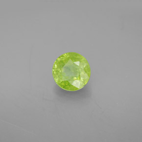 Esfena verde natural 1,20ct, corte redondo, SI