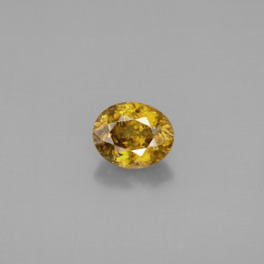 Esfena amarelo natural 1,50ct, corte oval, VS