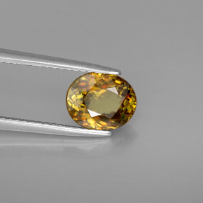 Esfena multicolorido natural 1,80ct, corte oval, VVS