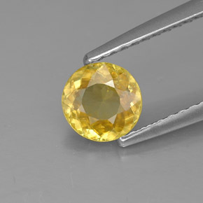 Esfena amarelo natural 0,72ct, corte redondo, SI