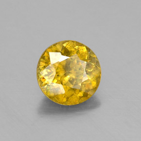 Esfena ouro natural 0,74ct, corte redondo, SI