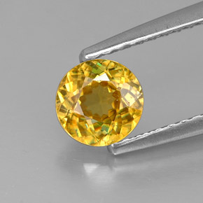 Esfena amarelo natural 0,69ct, corte redondo, VS-SI