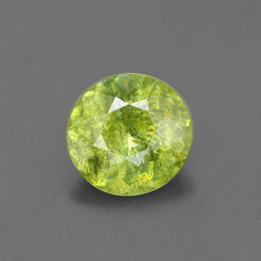 Esfena verde natural 0,99ct, corte redondo, VS-SI