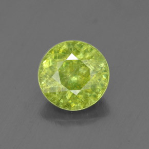 Esfena verde natural 1,76ct, corte redondo, SI