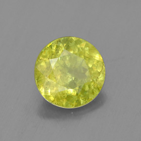 Esfena verde natural 1,34ct, corte redondo, SI