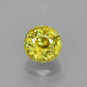 Esfena amarelo natural 0,63ct, corte redondo, VS-SI