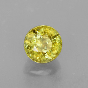 Esfena amarelo natural 0,63ct, corte redondo, VS-SI