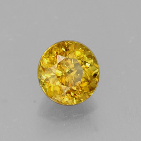 Esfena amarelo natural 0,55ct, corte redondo, VVS-VS