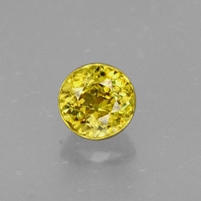 Esfena amarelo natural 0,41ct, corte redondo, VS