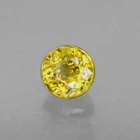Esfena amarelo natural 0,41ct, corte redondo, VS