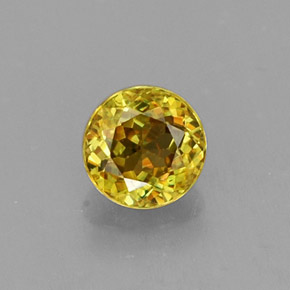 Esfena amarelo natural 0,41ct, corte redondo, VS