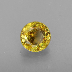 Esfena amarelo natural 0,41ct, corte redondo, VS