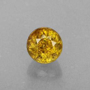 Esfena ouro natural 0,54ct, corte redondo, VS