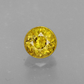 Esfena Amarelo Dourado Natural 0.43ct, Corte Redondo, VS