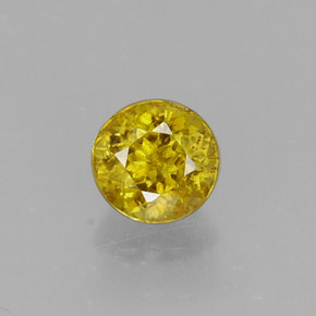 Esfena amarelo natural 0,43ct, corte redondo, VS